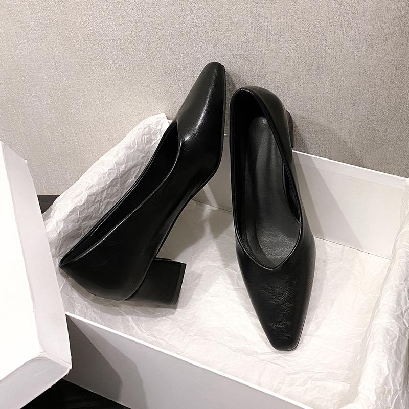 

Оригинальные туфли с квадратным носком для женщин на высоком каблуке 2025 весна осень новейшие туфли-лодочки свадебные туфли женские офисные туфли 35 чёрный
