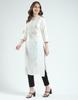 MONTE CARLO Women's Regular Fit Self Designed Round Neck 3/4 Sleeve Kurti