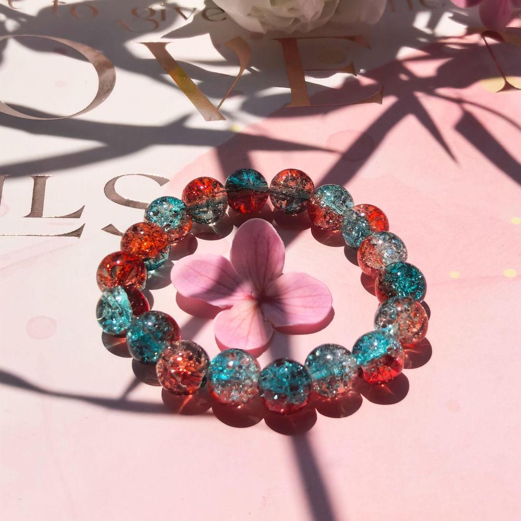 Dazzling Colorful Popcorn Glass Beads Student Bracelet