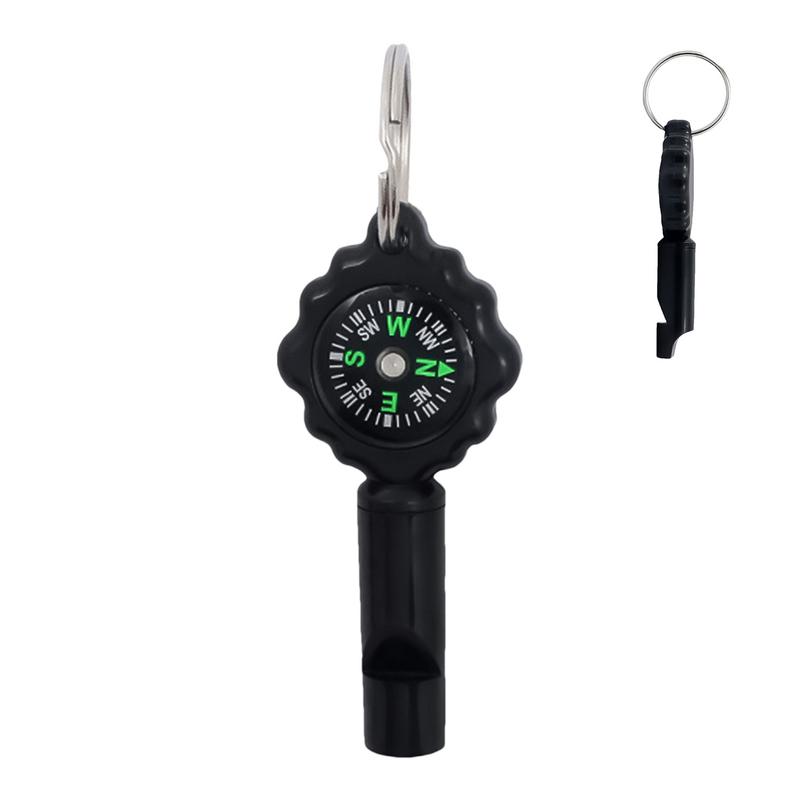 Survival Compass Whistle Outdoor Survival Equipment Outdoor Equipment 2-in-1 Compass With Clear Loud Sound For Climbing Hunting чёрный