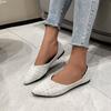 Outer size large size single shoes spring and summer new pointed fashion plaid shallow mouth flat bottom Doudou women's shoes
