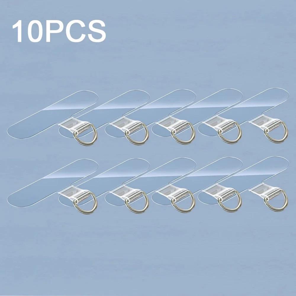 10Pcs Universal Tpu Mobile Phone Anti-lost Lanyard Card Gasket Nylon Detachable Phone Hanging Cord Strap Patch Tether Pad