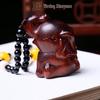 Rosewood Carved Pixiu Ornament: Gourd & Dragon Turtle Handicraft