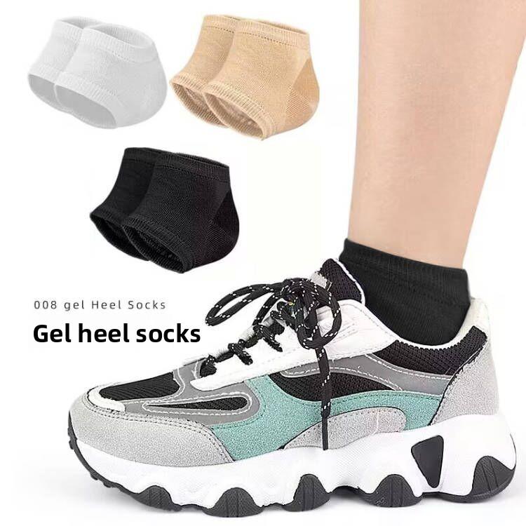 Heel Gel Anti-dry Crack Protective Socks, Sole Anti-foot Crack Socks for Men and Women, Half Size Heel Sticker Soft Glue Protection