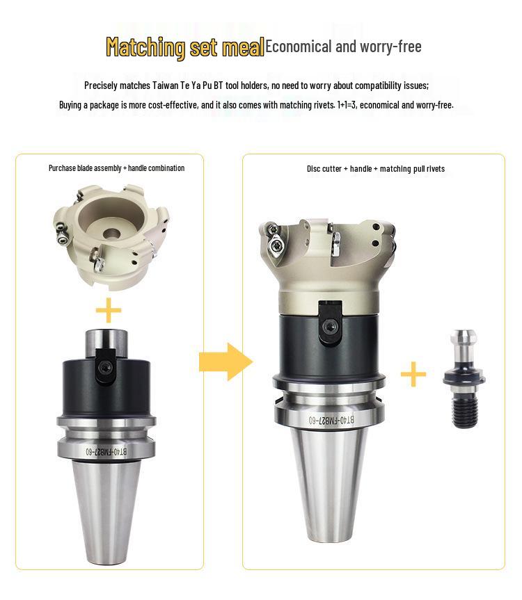 EMR Face Milling Round Nose CNC Tool Holder BT40 R5 Extended Cutter Head