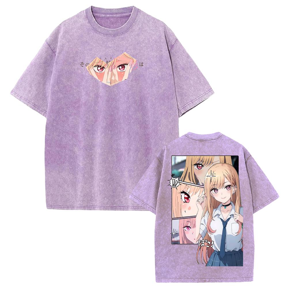 Camiseta de Anime Japonés My Dress-Up Darling Linda Marin Manga Camiseta Lavada Ropa para Hombres Mujeres Top