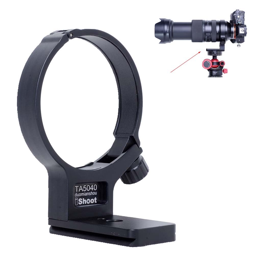 iShoot Metal Camera Tripod Mount Tripod Mount Lens Support Lens Bracket Tripod Compatible with Tamron Di III VXD Bottom Quick Release Plate with Screw