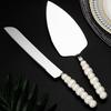 Edelstahl-Besteckset mit Griff, Kuchenmesser, Gabel und Spatel, rostbeständiges Besteck für Nachmittagstee, Hochzeiten und Partys