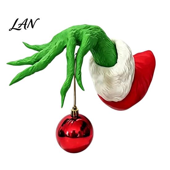 Simulēts zaļš roku ornaments Ziemassvētku rūķis