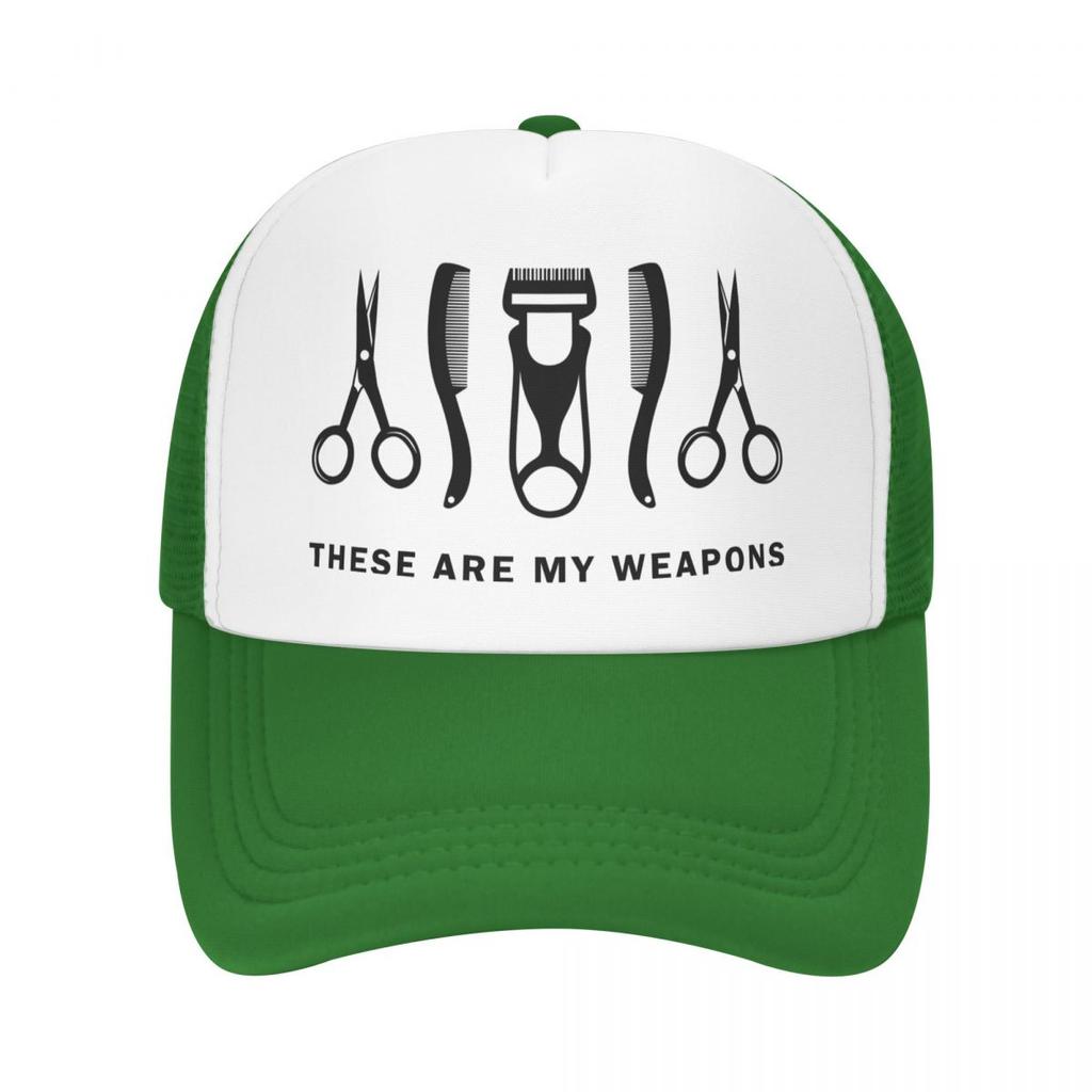 Cool Barbershop Weapon Trucker Hat Women Unisex Custom Adjustable Adult Hairdresser Barber Baseball Cap Spring Snapback Caps