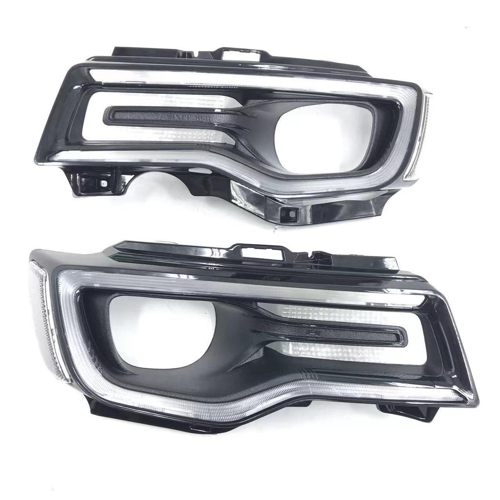 Black and White Trim Headlight Frame for 2014-2018 Grand Cherokee