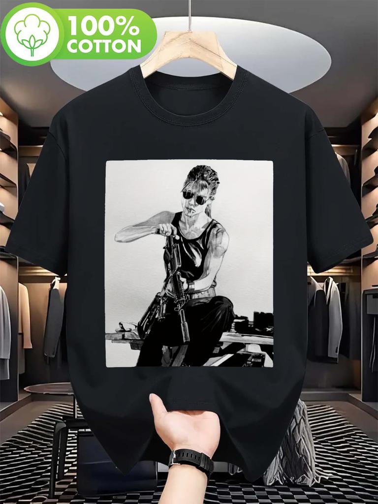 Sarah Connor Vintage Anime TShirt UnisexS Heavy Print Shirt 180G