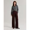 ELLE Women's High-Waist Lamb Wool Wide-Leg Pants