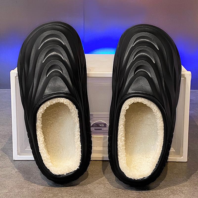 Winter Slippers For Men New Non-Slip Durable Outsole Mans Shoe Breathable Comfortable Waterproof House Hairy Man Slipper