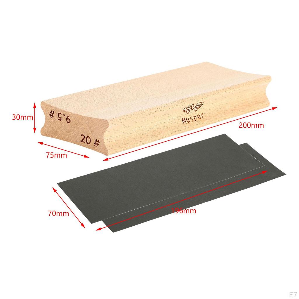 Radius-Schleifklotz mit 2 Schleifpapieren, Gitarrenbauerwerkzeug, für E-Gitarren