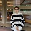 Hong Kong Style Men's Winter Loose Knit Sweater - Trendy Round Neck, Korean Version, Relaxed Couple Design