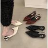 Fashion Fashion Shoes Female One Pedal Women's Pumps Pointed Toe Bow Tie Sexy Dress Party Shoes Ladies Shallow Low Heel Shoes