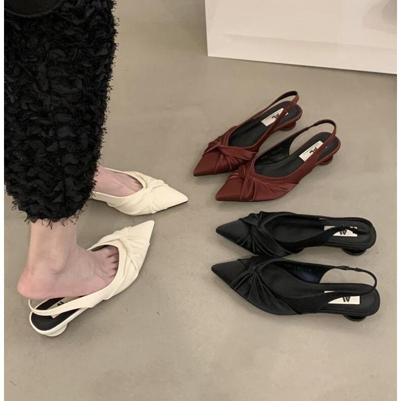 Fashion Fashion Shoes Female One Pedal Women's Pumps Pointed Toe Bow Tie Sexy Dress Party Shoes Ladies Shallow Low Heel Shoes
