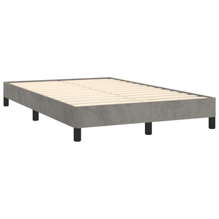 Maison Exclusive - Rete a doghe per letto e materasso grigio chiaro 120x190cm velluto
