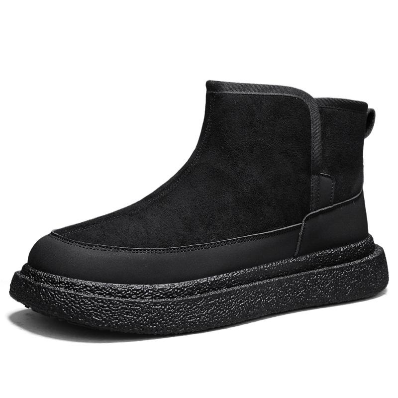 Men's Snow Boots for Casual Winter Shoes Platform Non-slip Warm Fur Ankle Boots Plush Combat Outdoor Hiking Motorcycle Boots