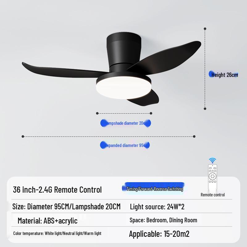2025 Silent Nordic Ceiling Fan Light for Small Apartments & Bedrooms