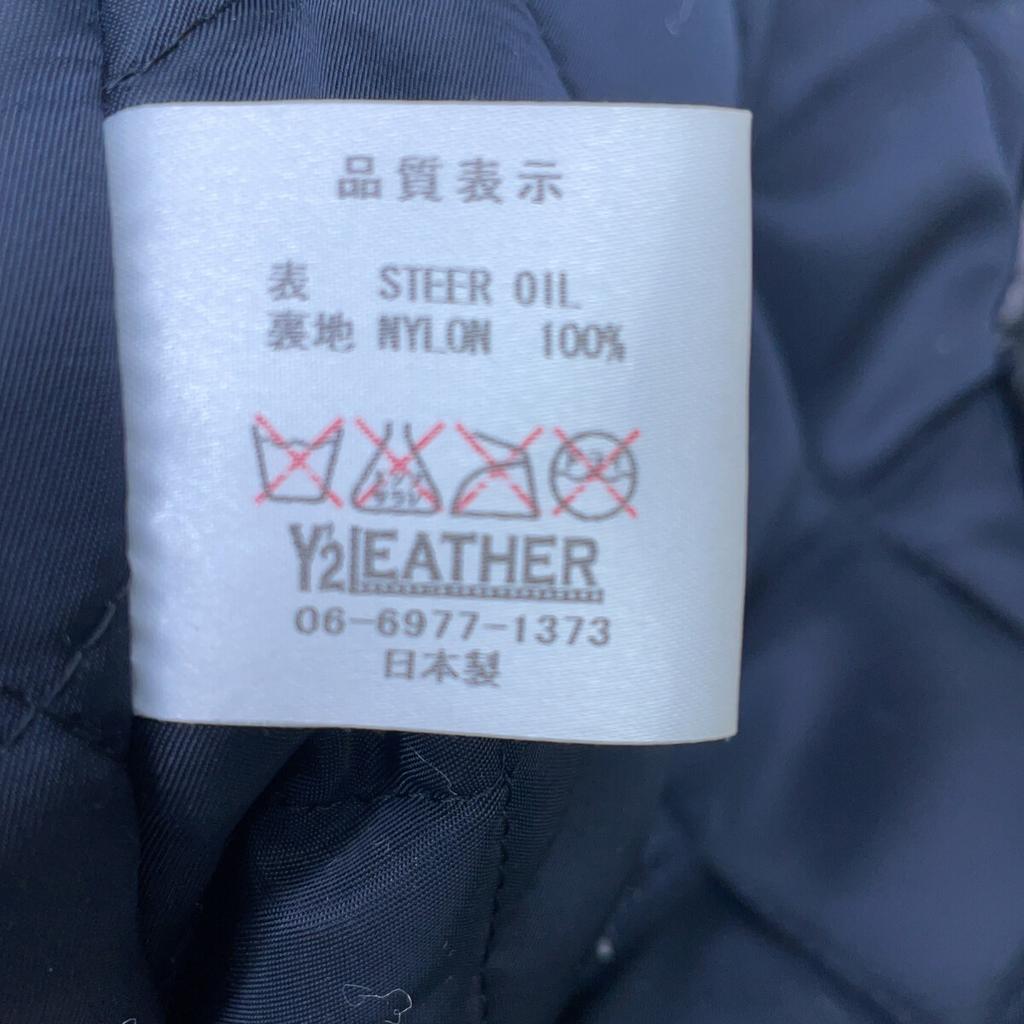 Y'2 LEATHER Black TB-136 Suede X Leather Rib Jacket Jacket 36 blackUsed