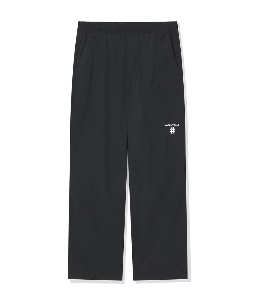 BEENTRILL Essentials Small Logo Woven Track Pants (Black)