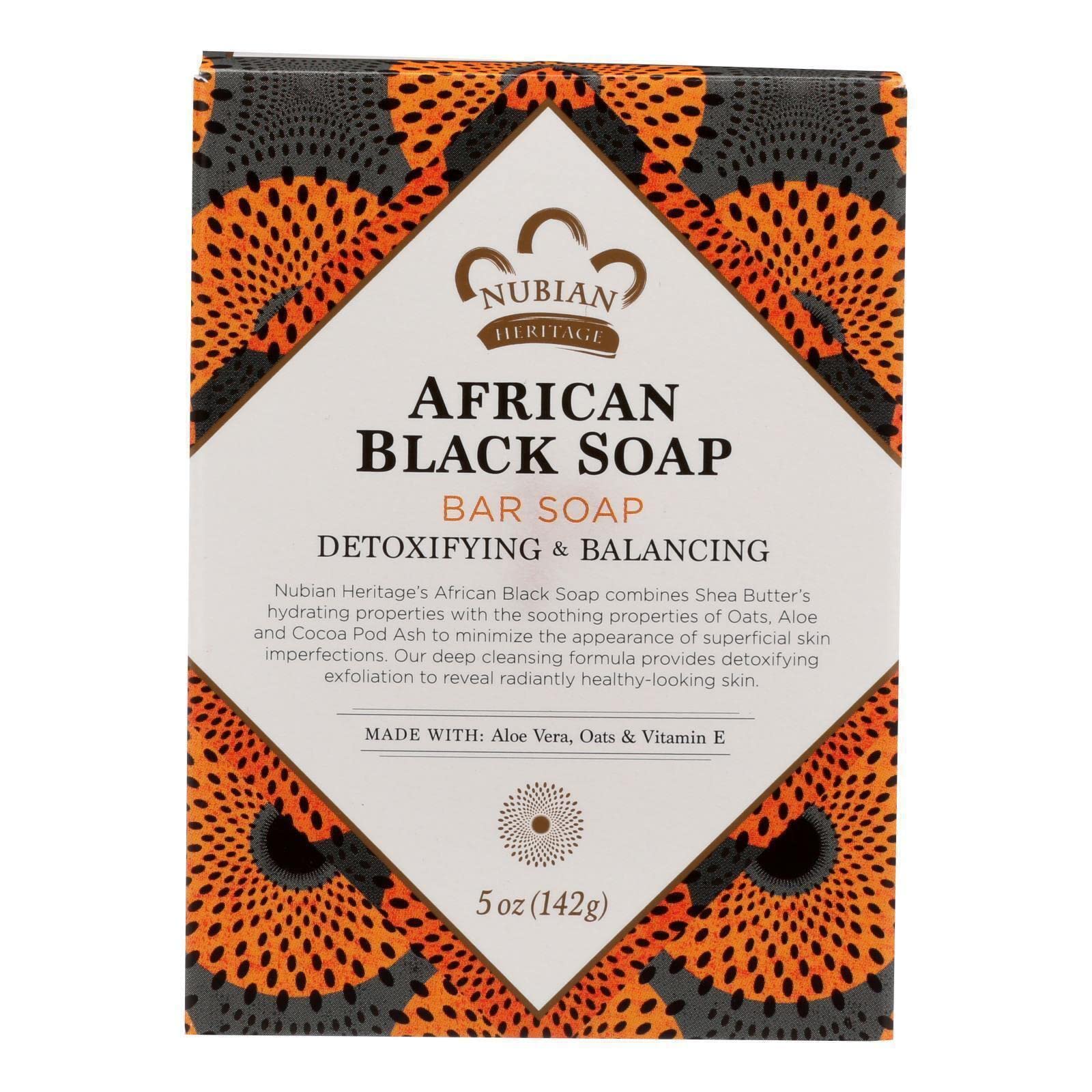 

Nubian Heritage African Black Soap Bar 5 oz 142 g