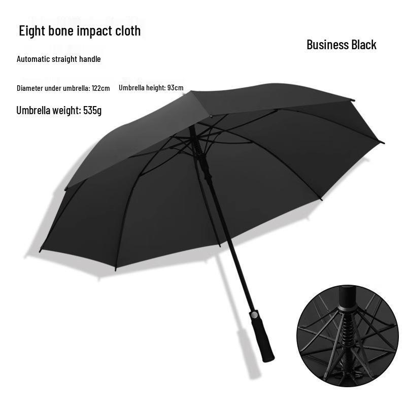Long Handle 8-Rib Golf Umbrella - Automatic, Straight Handle, UV Protection, Rainproof for Sun and Rain