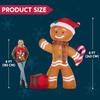 JOYFY 8 FT Christmas Inflatable Gingerbread Man with Candy Cane with Build-in LEDs for Xams Party Outdoor Dcor