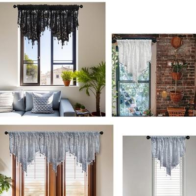 Sturdy Lace Curtain Thermals Insulation Easy Setups Washable Sheer Panel for Bedroom Living Space Window Treatments