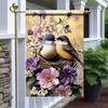 Spring Birds Garden Ag 12x18 Inch Double Sided Outdoor Yard Banner Bluebirds In Nest with Pink and Purple Owers for Home EEZ