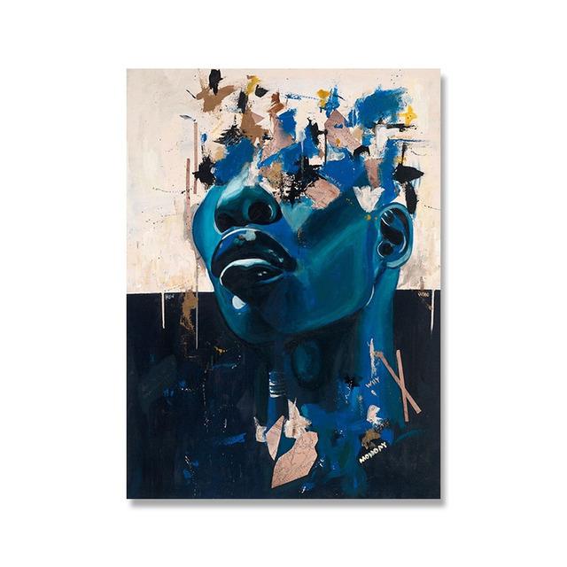 African American Graffiti African Women Art Posters and Prints Abstract Canvas Paintings Wall Art Pictures Home Decor No Frame