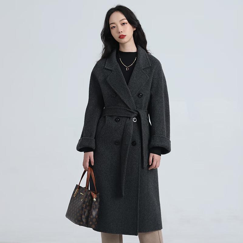 Yiliteng Women's Double-faced Pure Wool Lapel Coat