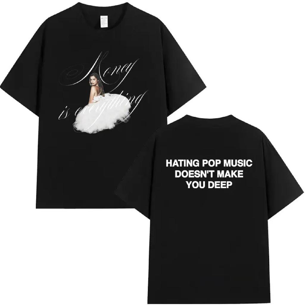 Addison Rae Hating Pop Music Doesn't Make You Deep Funny Graphics T Shirt Men_Women Fashion T-Shirt Cotton Loose Pop Tees Shirts