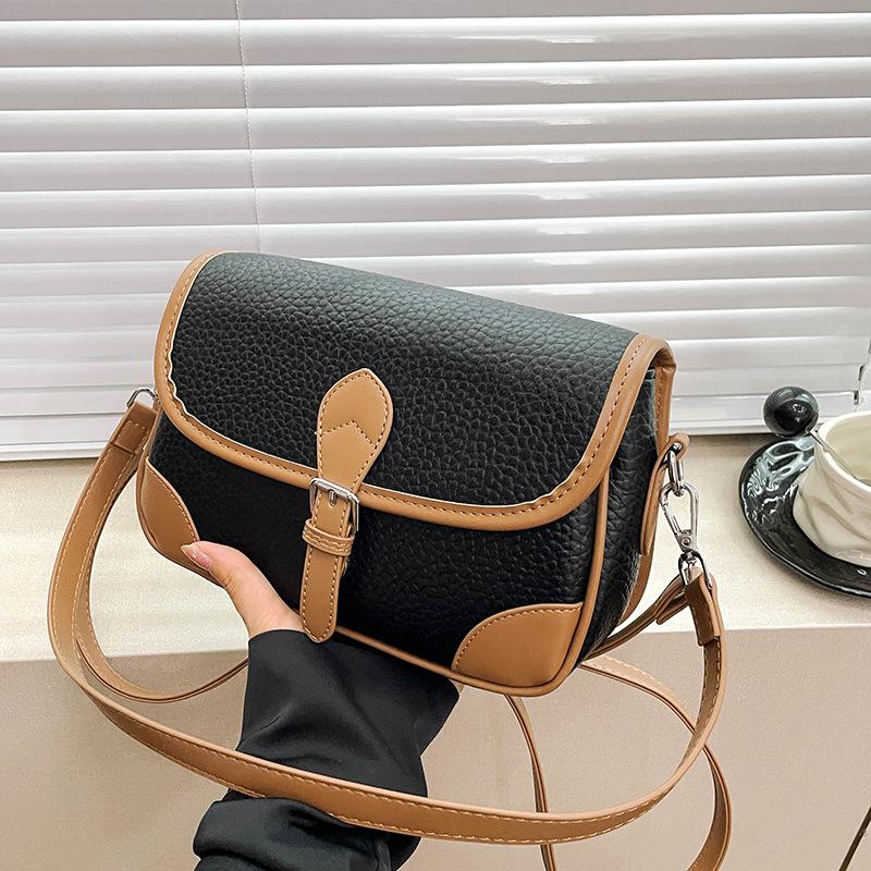 Retro Small Bag Women's Bag Summer New Fashion Shoulder Bag Fashion Crossbody Contrasting Color Small Square Bag Tide