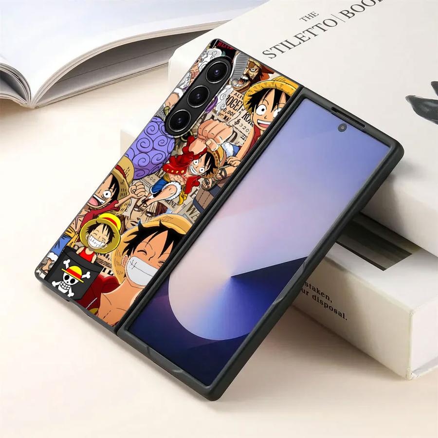 One Piece Luffy Back Phone Cover Case for Samsung Galaxy ZFold5 ZFold6 ZFold3 Z Fold 7 6 5 4 3 ZFold4 ZFold7