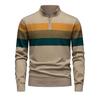Men's Slim Fit Stand Collar Knitted Sweater - Autumn/Winter Casual Fashion Pullover