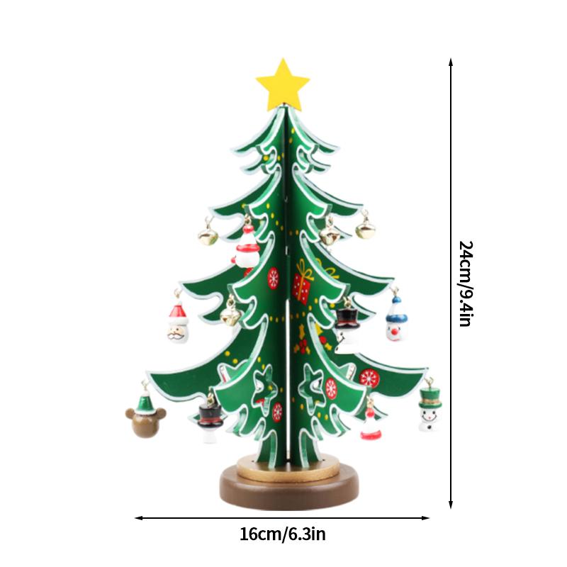 Christmas Tree Children's Handmade DIY Stereo Wooden Christmas Tree Scene Layout Christmas Decorations Ornaments