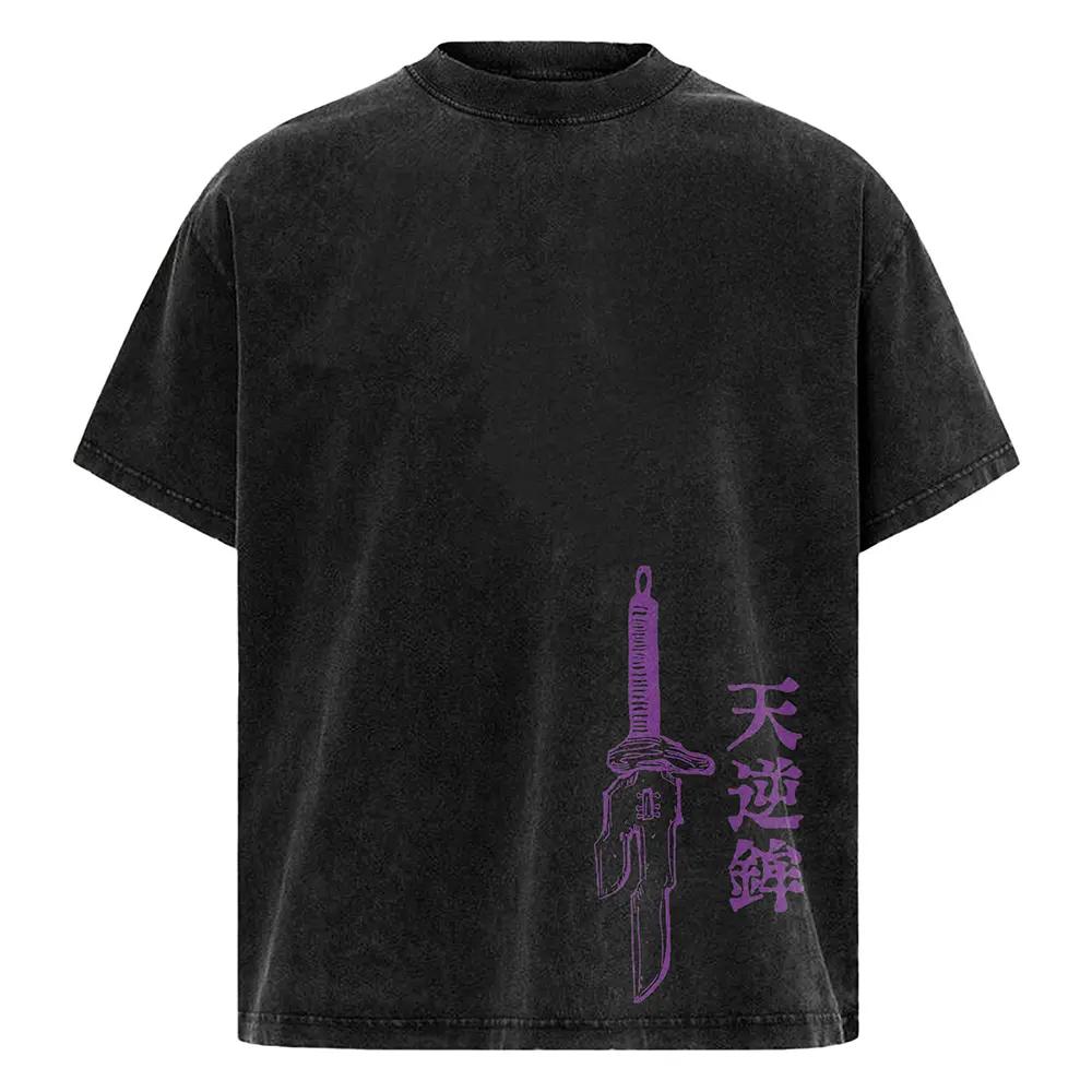 Jujutsu Kaisen Fushiguro Toji Anime T-shirt Vintage Washed T Shirt Summer Short Sleeve Pure Cotton Tees Tops Men Women Clothing