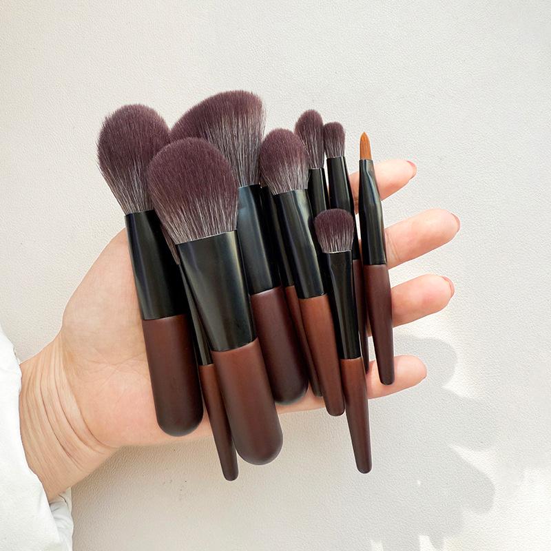 12-Piece Mini Portable Makeup Brush Set with Fiber Bristles: Powder & Eyeshadow Brushes, Complete Beauty Tool Kit.