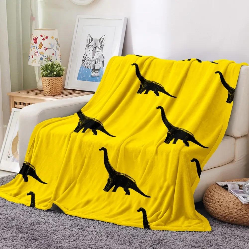 Cartoon Dinosaur Throw Blanket Soft Flannel Blanket for Chair Travelling Camping Kids Adults Bed Couch Cover Winter Queen King