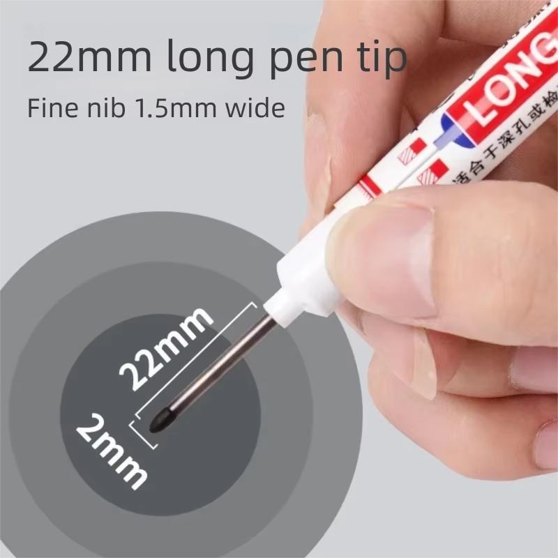 1/8/10PCS Deep Holes Markers 2cm Long Tip Markers for Metal Carpenter Non-deletion Against Water Metal Marker Pen YQB01