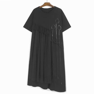 Damen Rundhals Vintage Kleid ZMY1375