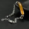 Luxury Charm Men's Bracelet Natural Stone Twist Chain Yellow Tiger Eye Stone Bead Bangle Vintage Men's Jewelry Wristband Gift