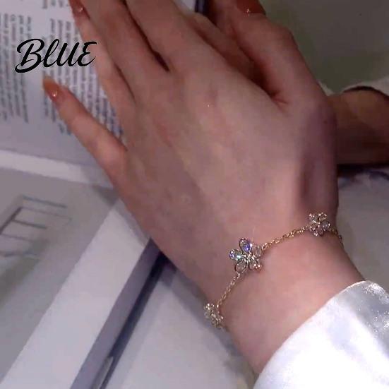 Women Bracelet Bracelet Flower Design with Claw-Setting Cubic Zirconia Inlaid