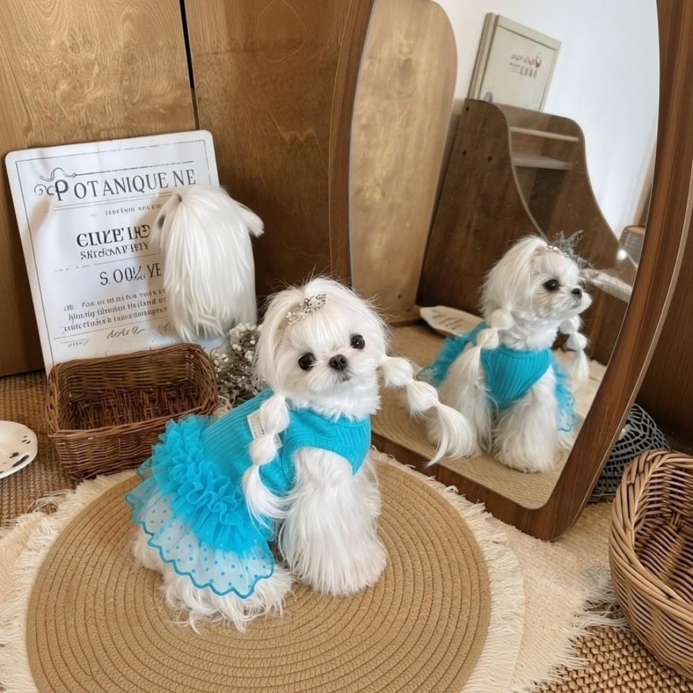 Sleeveless Cat Princess Dress Thin & Soft Summer Pet Clothes Cute Pet Dog Dress Pet Decor