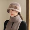The Elderly Hat Women's Winter Velvet Warm Wool Hat Cold Protection Rabbit Fur Basin Hat