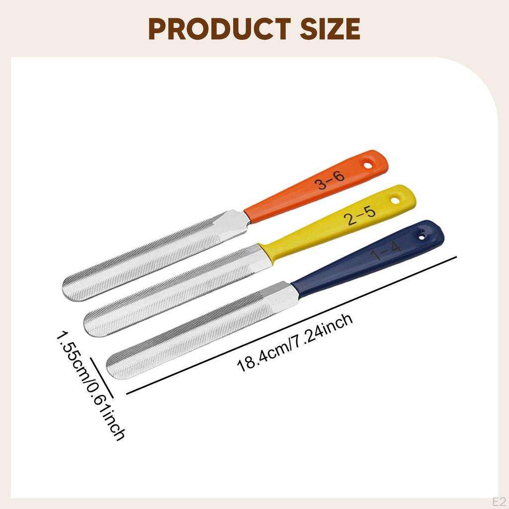 3x Stainless Steel Nut Saddle Slot Grinding File Guitar files for Instrument Repair