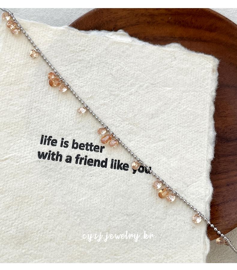 Cui Yan S925 Sterling Silver Starry River Necklace - Tearful Sky Stars Trendy Fashion Clavicle Chain for Women